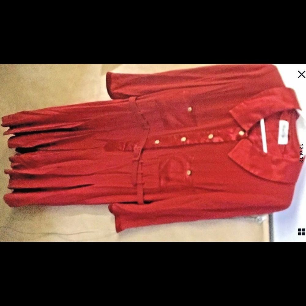 Vintage Albert Nipon Red Dress Size 6 Orig Owner